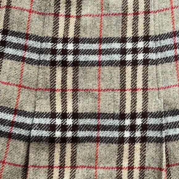 Vintage Burberry Pleated Wool Skirt - Picture 2 of 7